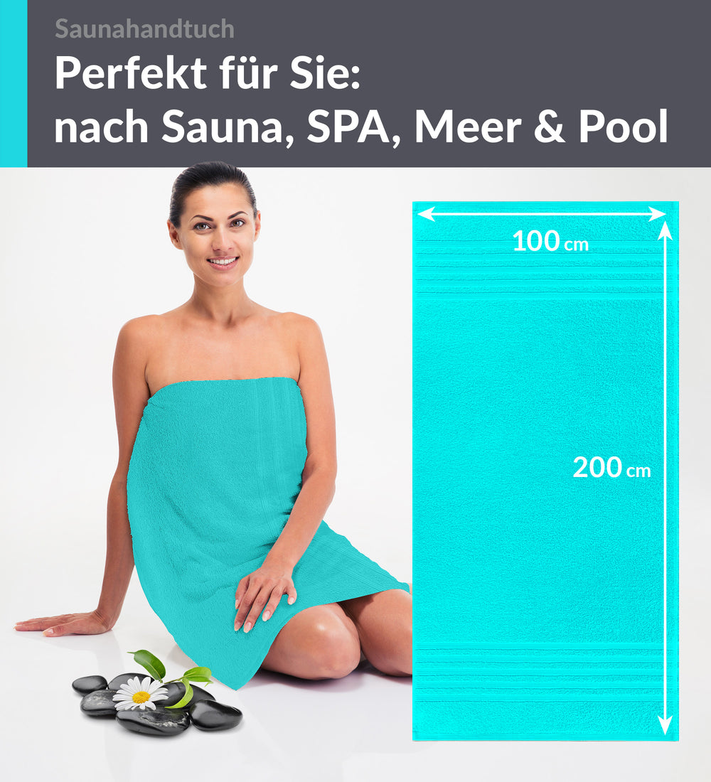 Badetuch groß 100x200 cm Türkis - Lagunen