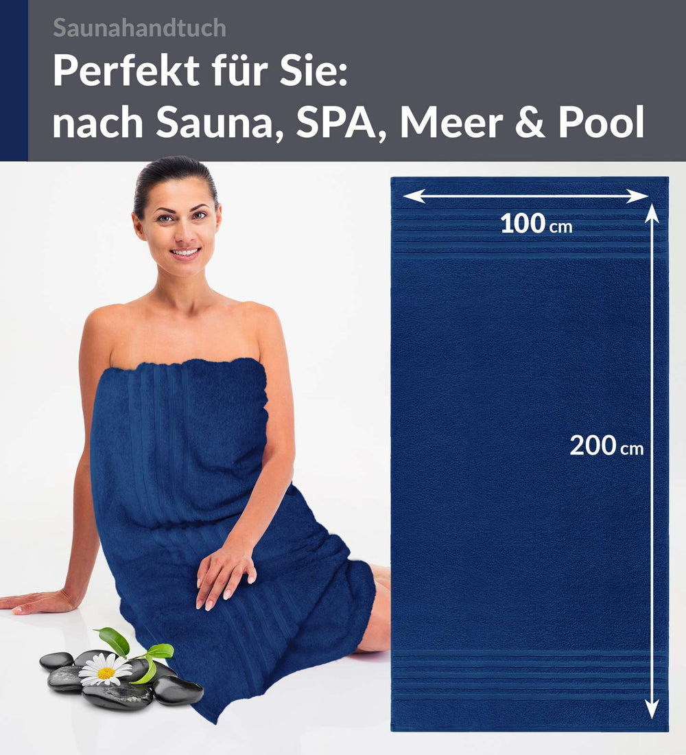 Badetuch groß 100x200 cm Blau - Marine