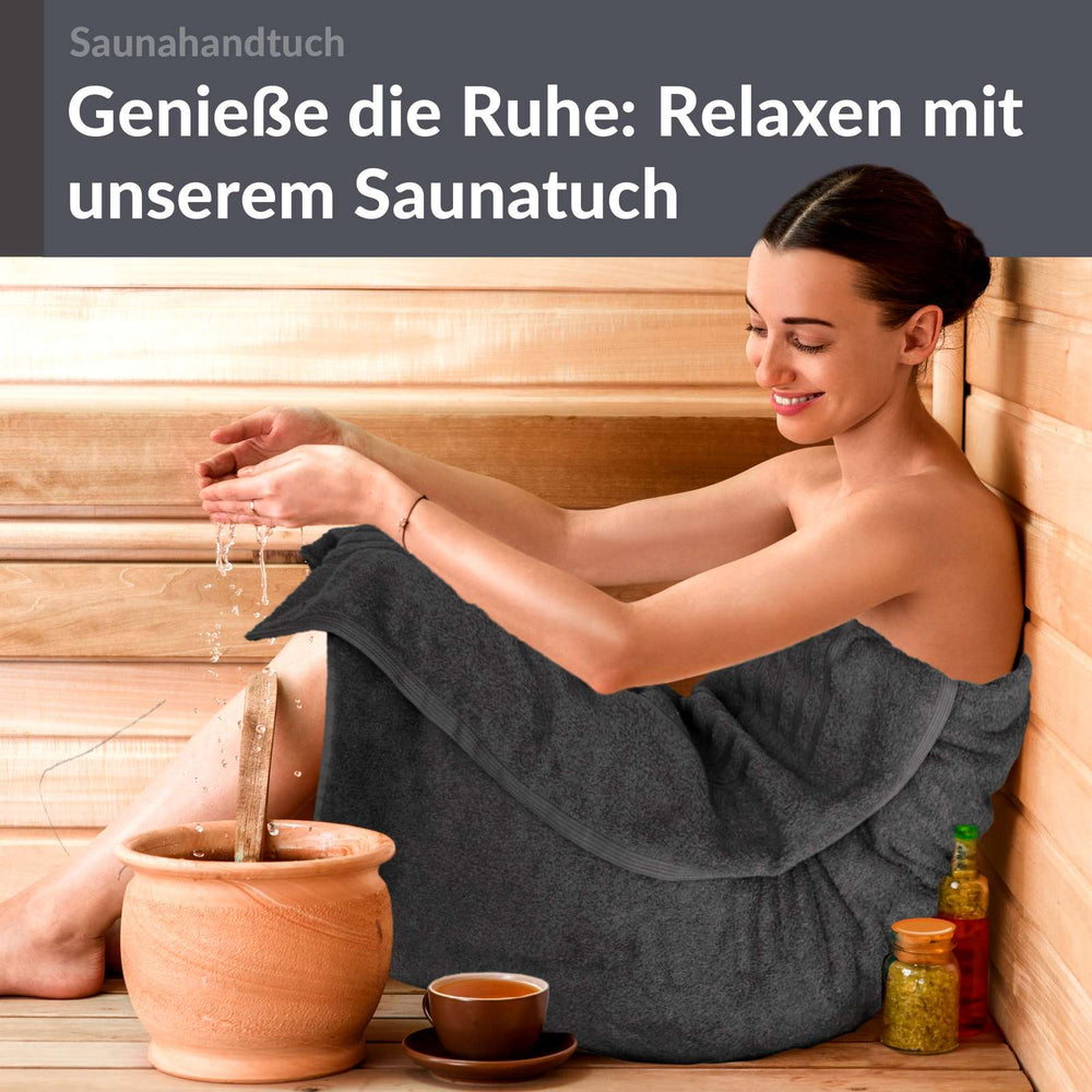 Badetuch groß 100x200 cm Grau - Anthrazit