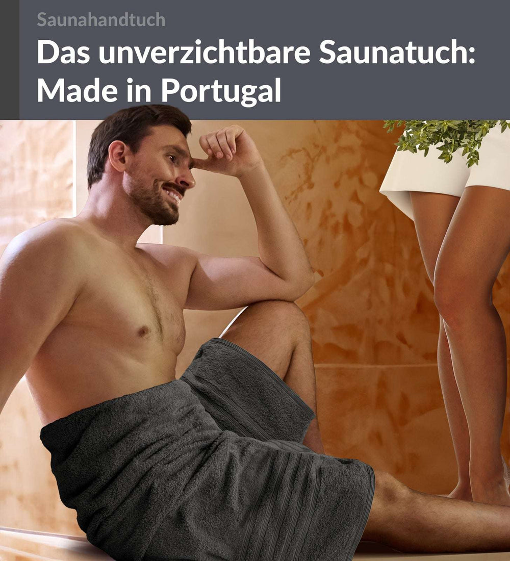Saunahandtuch 80x200 cm Grau - Anthrazit
