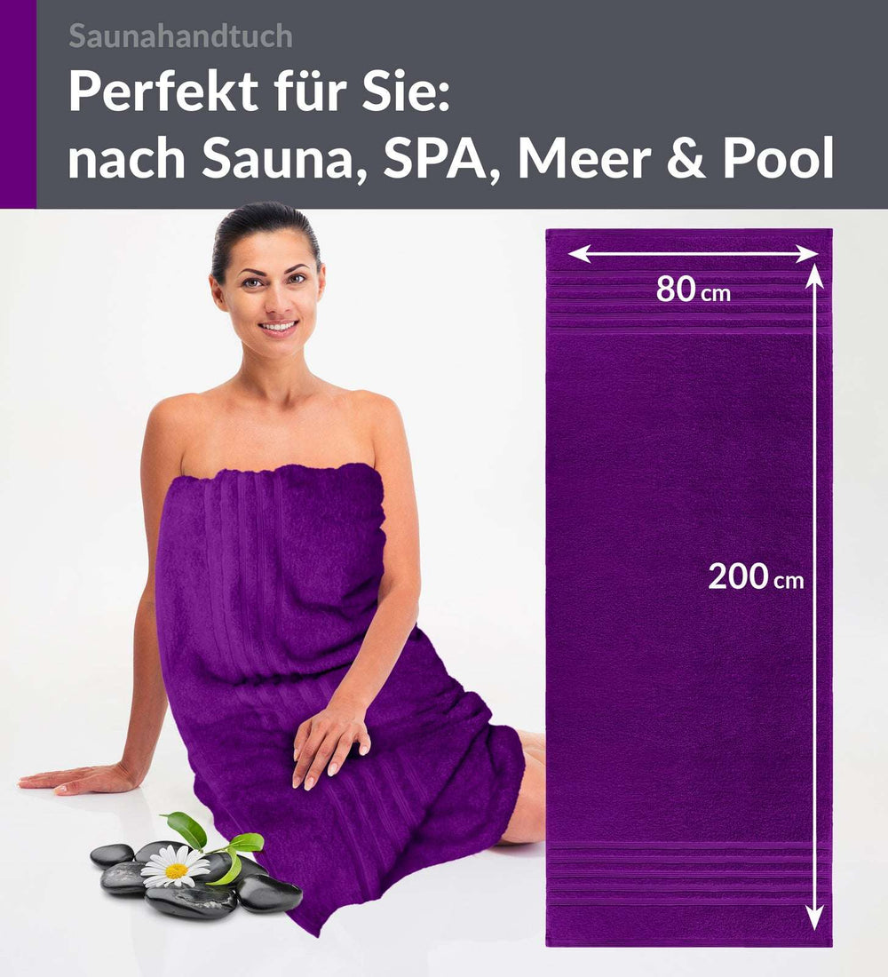Saunahandtuch 80x200 cm Lila - Aubergine