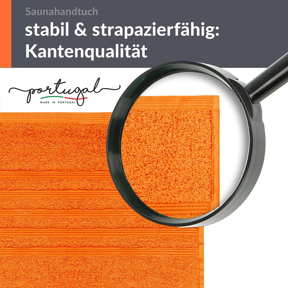 Saunahandtuch extra lang 80x220 cm Orange - Clementinen