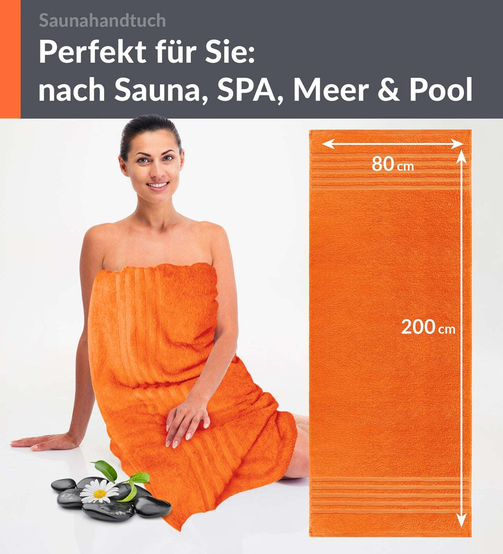 Saunahandtuch 80x200 cm Orange - Clementinen