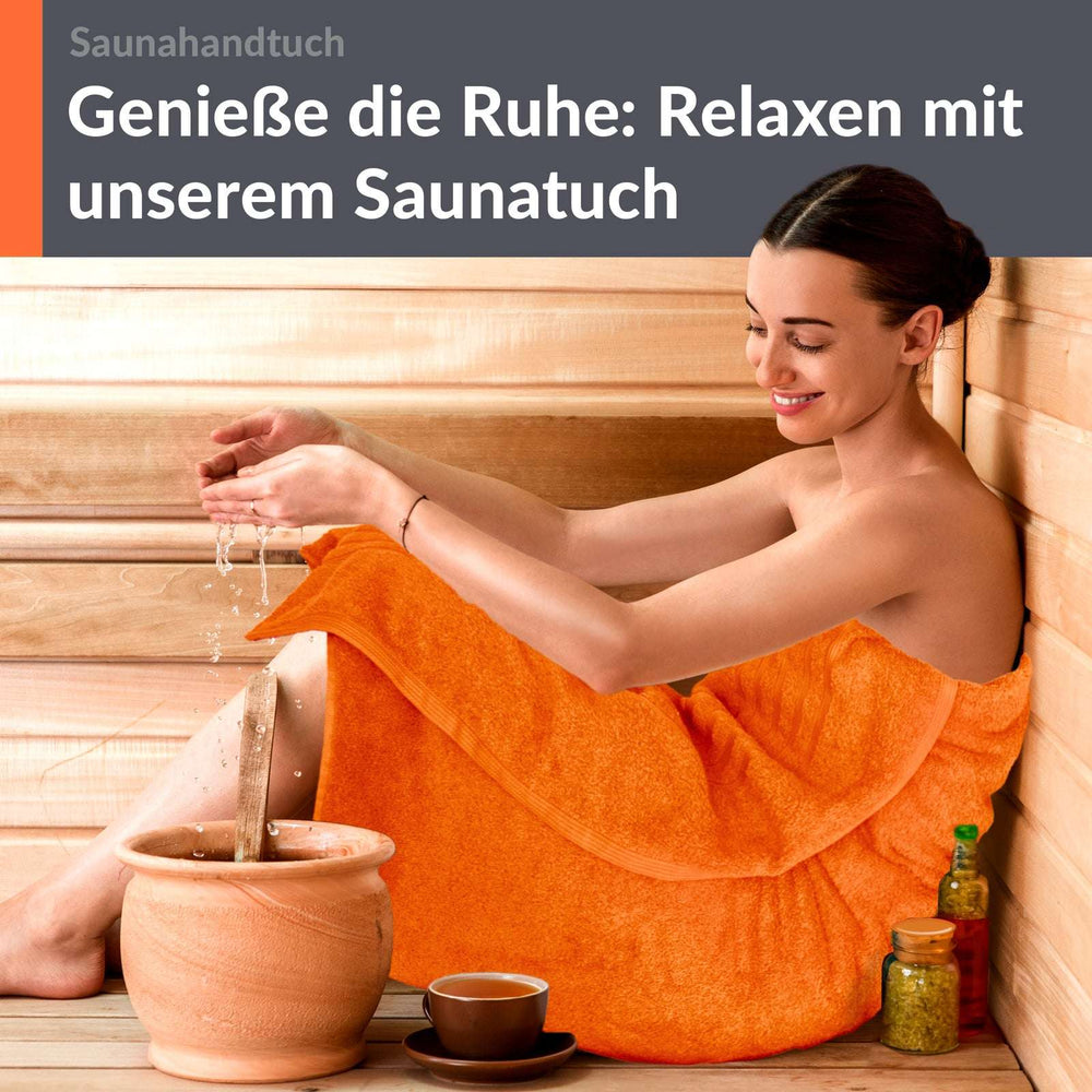 Badetuch groß 100x200 cm Orange - Clementinen