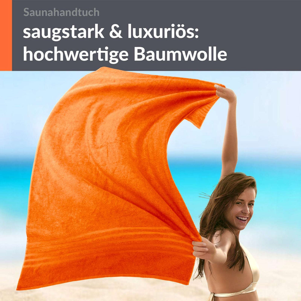 Badetuch groß 100x200 cm Orange - Clementinen