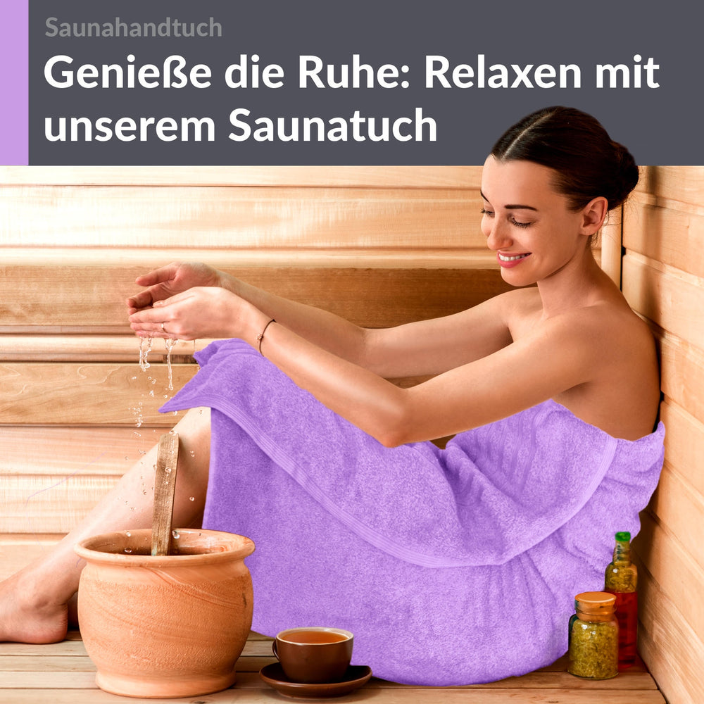 Saunahandtuch extra lang 80x220 cm Lila - Flieder