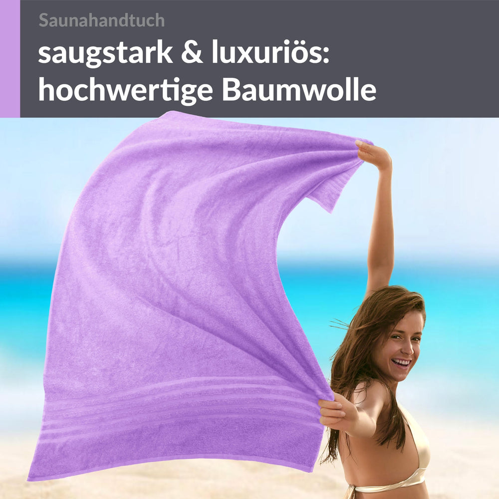 Saunahandtuch extra lang 80x220 cm Lila - Flieder