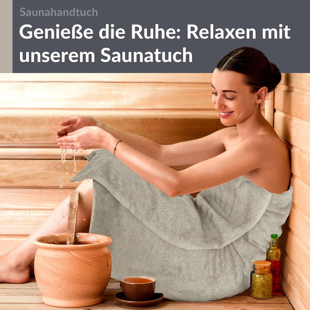 Badetuch groß 100x200 cm Grau - Kiesel