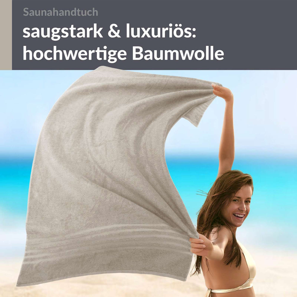 Badetuch groß 100x200 cm Grau - Kiesel