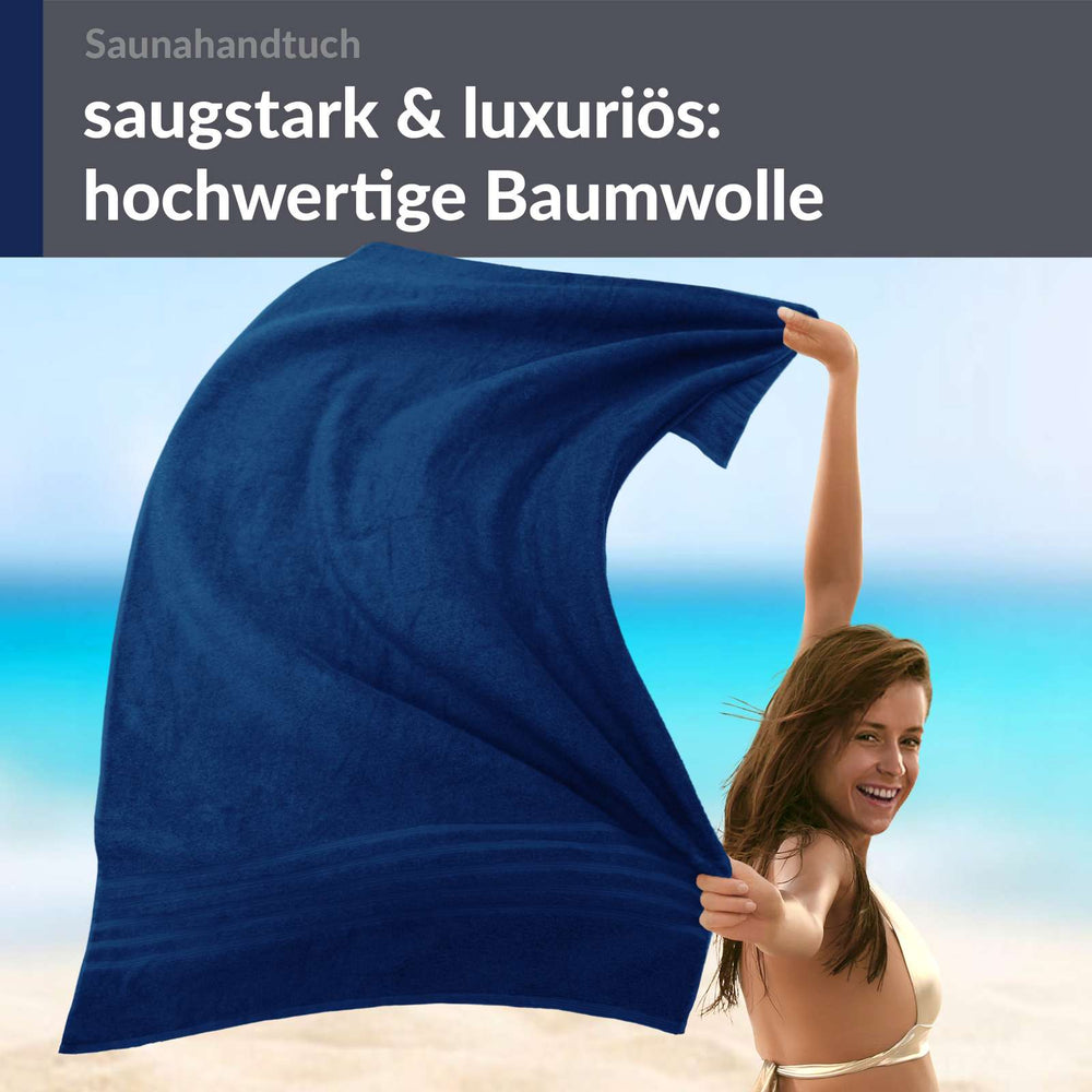 Badetuch groß 100x200 cm Blau - Marine