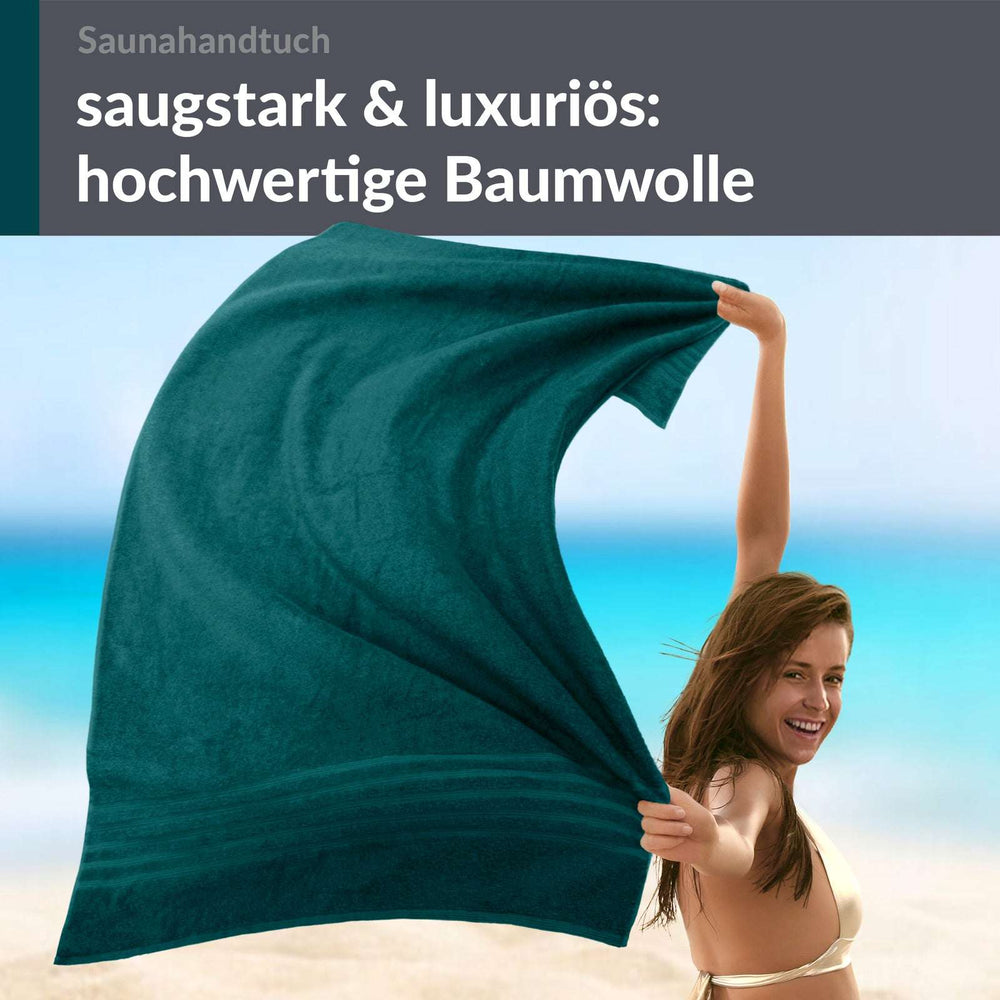 Badetuch groß 100x200 cm Grün - Opal