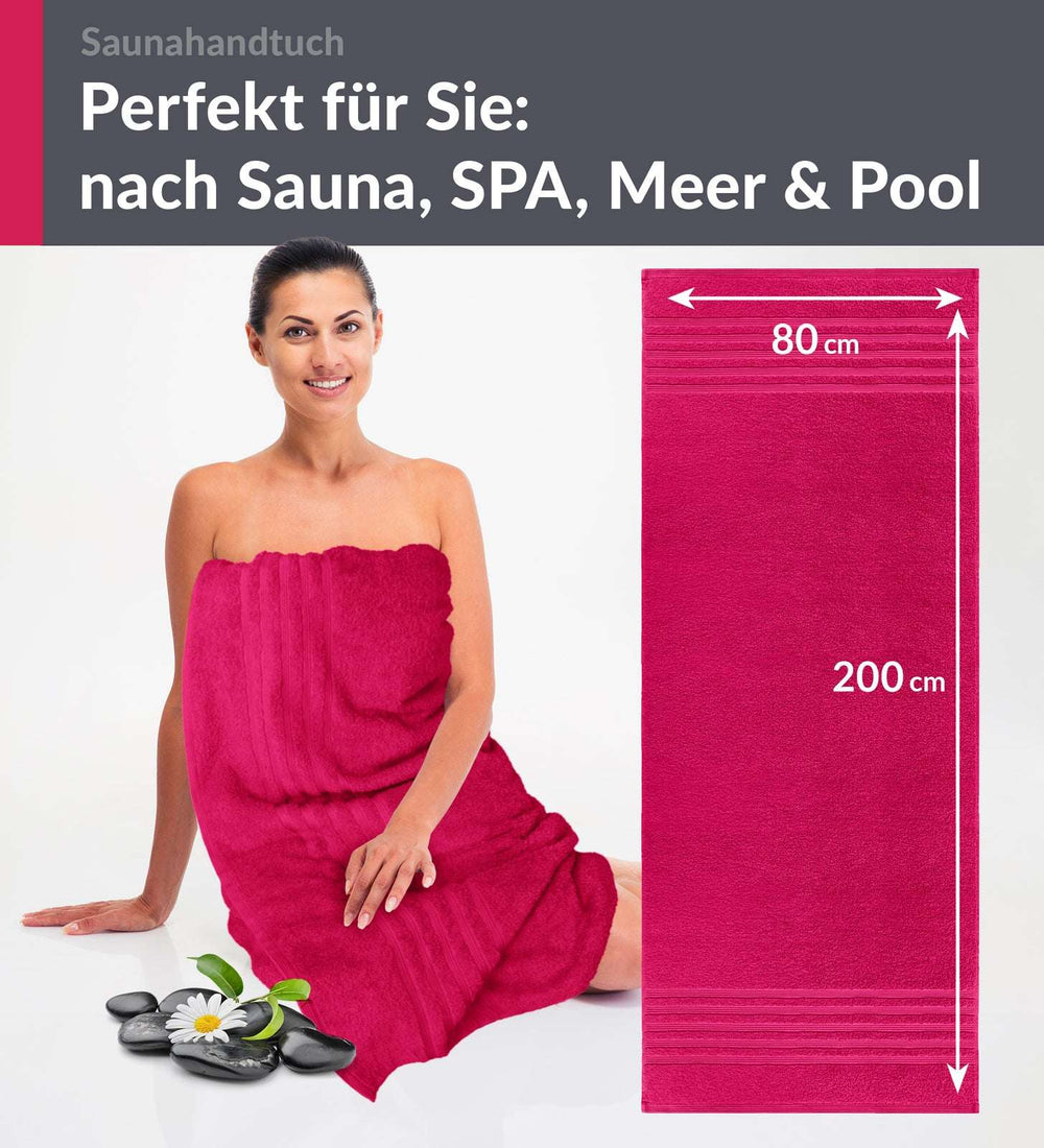 Saunahandtuch 80x200 cm Rot - Rhabarber