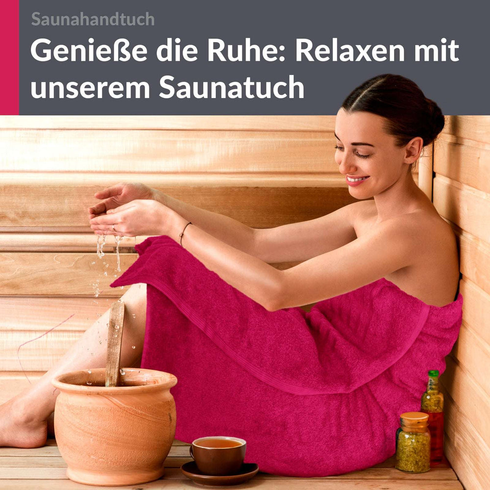 Saunahandtuch 80x200 cm Rot - Rhabarber