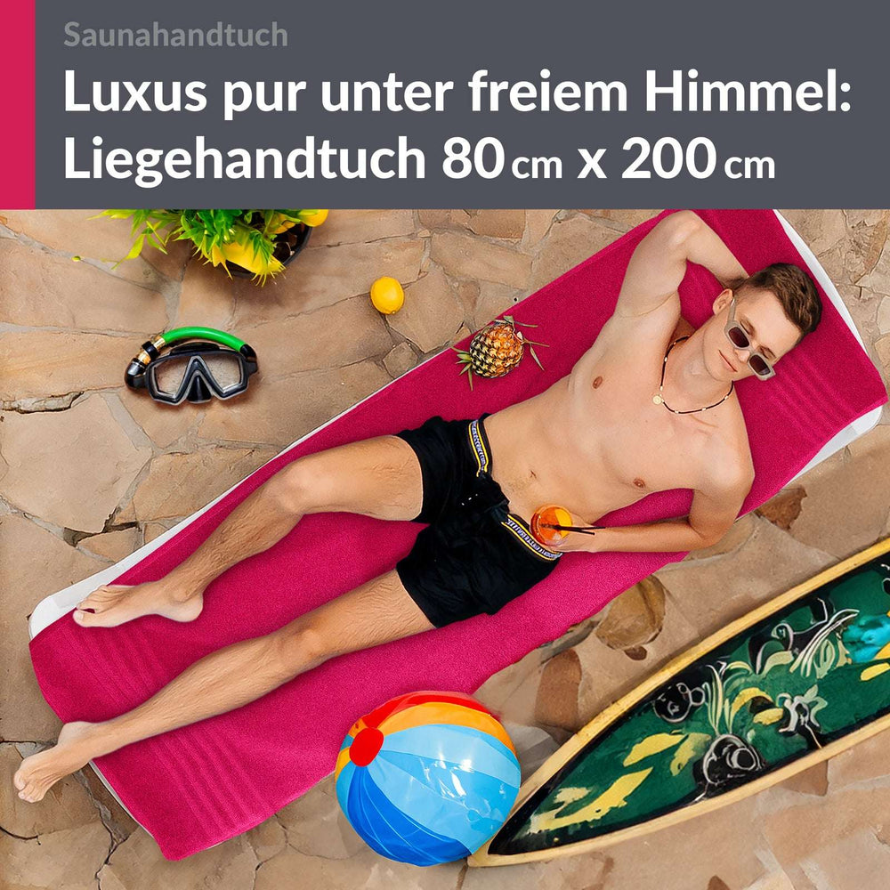 Saunahandtuch 80x200 cm Rot - Rhabarber