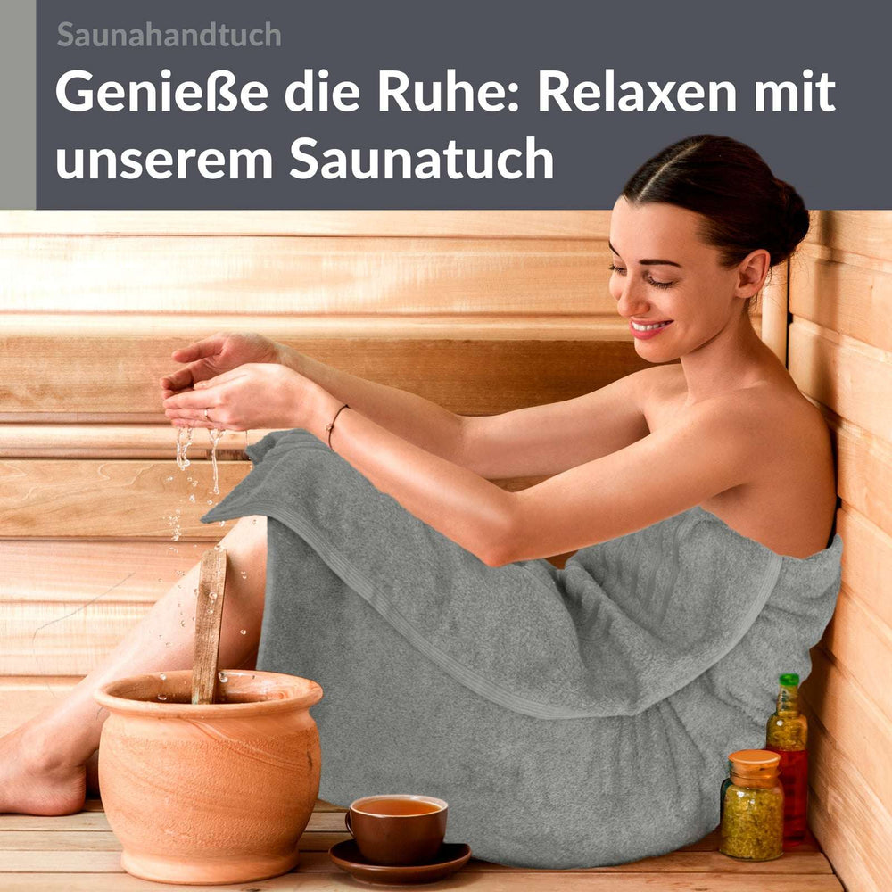 Saunahandtuch 80x200 cm Grau - Stein