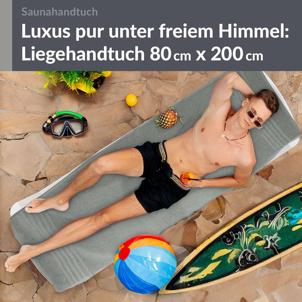 Saunahandtuch 80x200 cm Grau - Stein