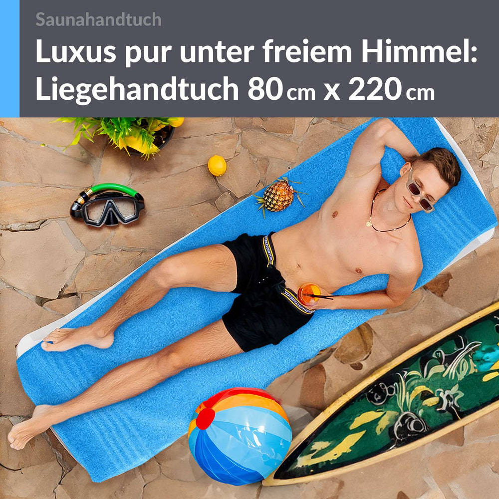 Saunahandtuch extra lang 80x220 cm Blau - Capri