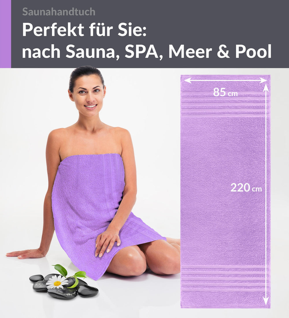 Badetuch groß 100x200 cm Lila - Flieder
