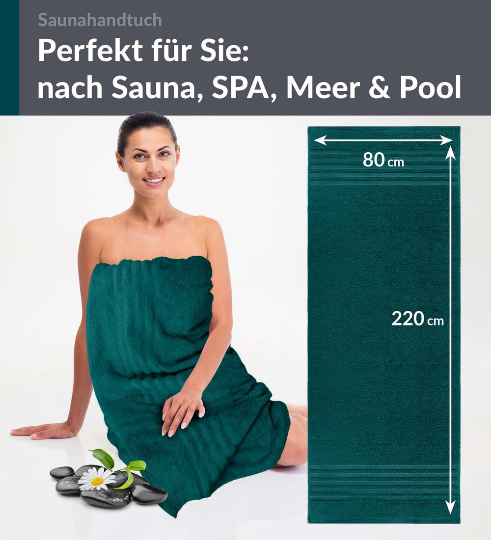 Saunahandtuch extra lang 80x220 cm Grün - Opal