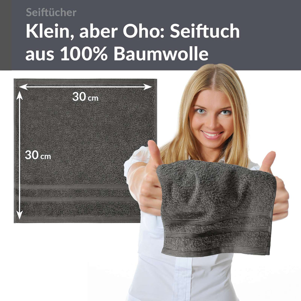 Waschlappen 30x30 cm 2er Set Grau - Anthrazit