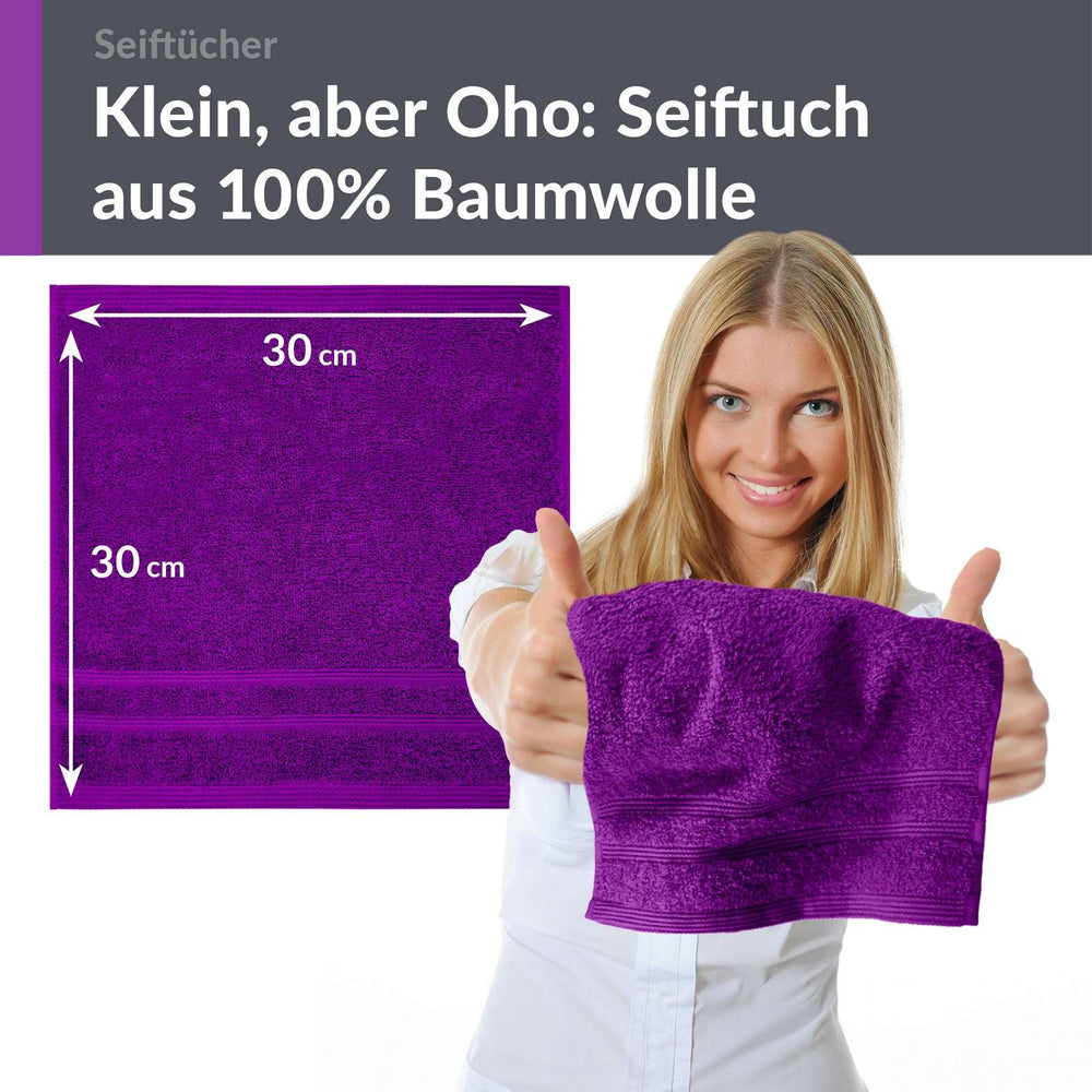 Waschlappen 30x30 cm 2er Set  Lila - Aubergine