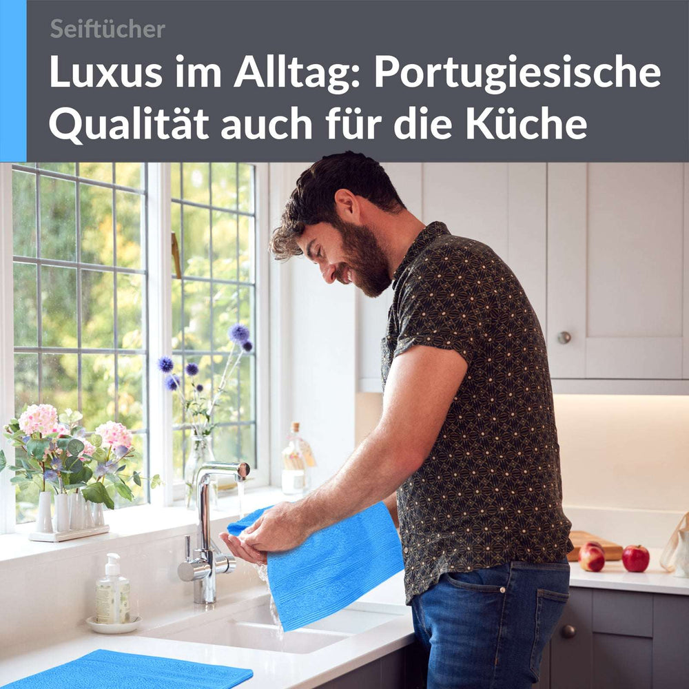Waschlappen 30x30 cm 2er Set Blau - Capri