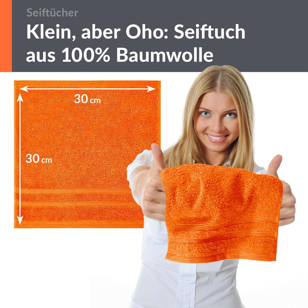 Waschlappen 30x30 cm 2er Set Orange - Clementinen