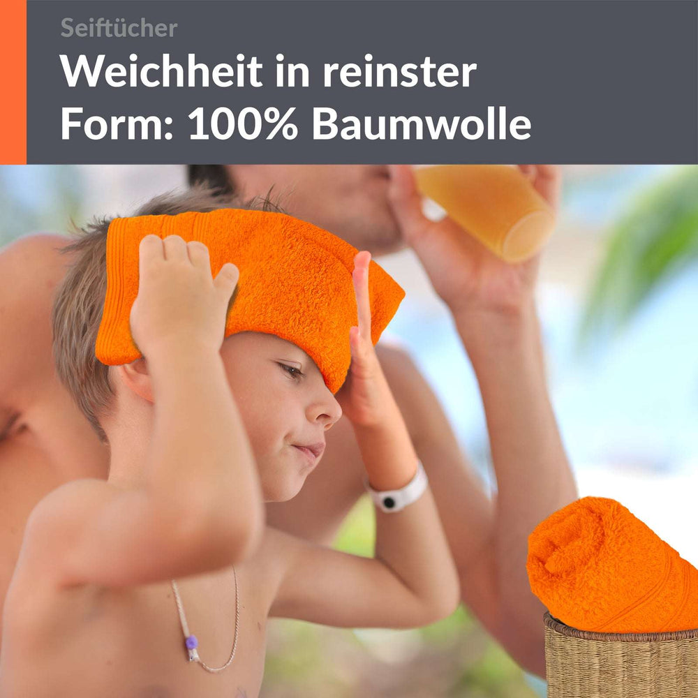 Waschlappen 30x30 cm 2er Set Orange - Clementinen