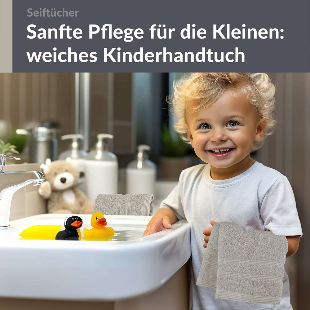Waschlappen 30x30 cm 2er Set Grau - Kiesel