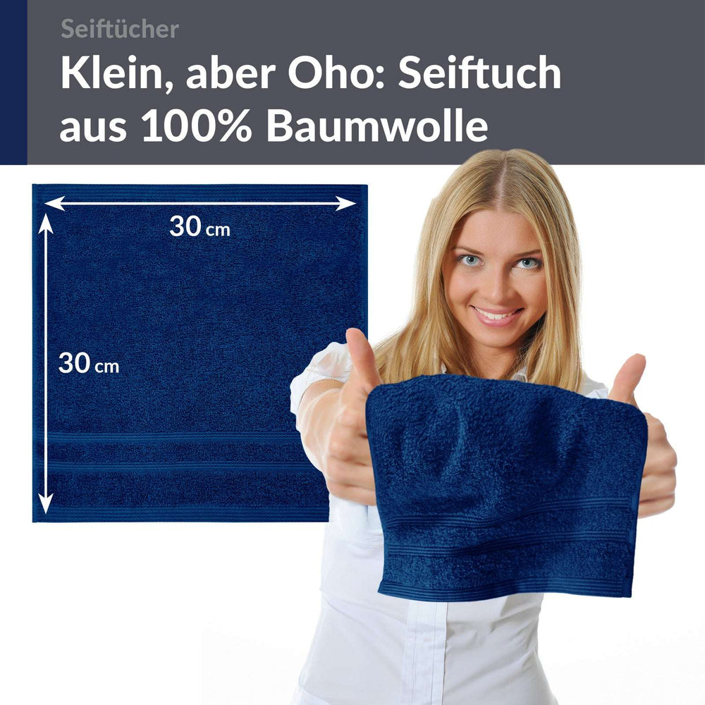Waschlappen 30x30 cm 2er Set Blau - Marine