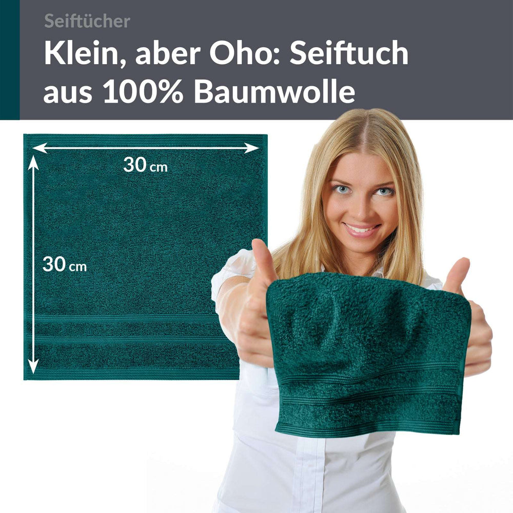 Waschlappen 30x30 cm 2er Set Grün - Opal