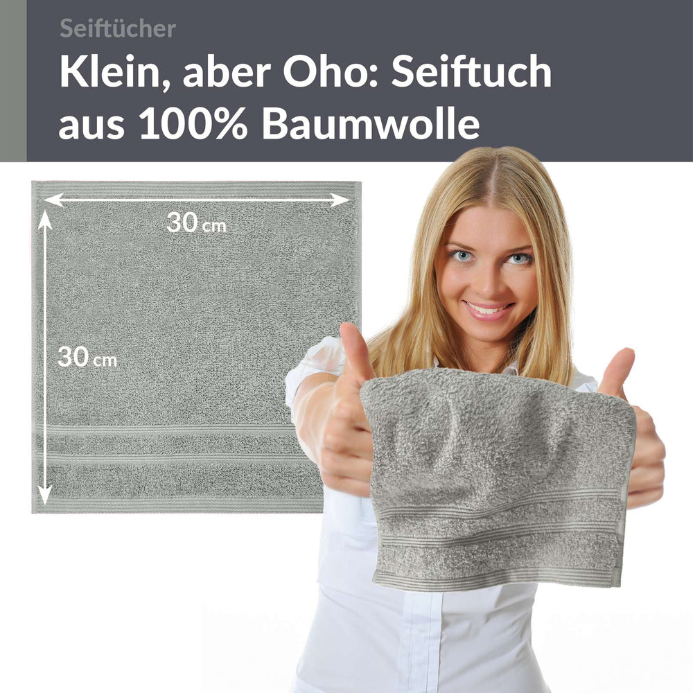 Waschlappen 30x30 cm 2er Set Grau - Stein