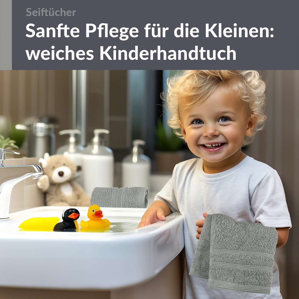 Waschlappen 30x30 cm 2er Set Grau - Stein