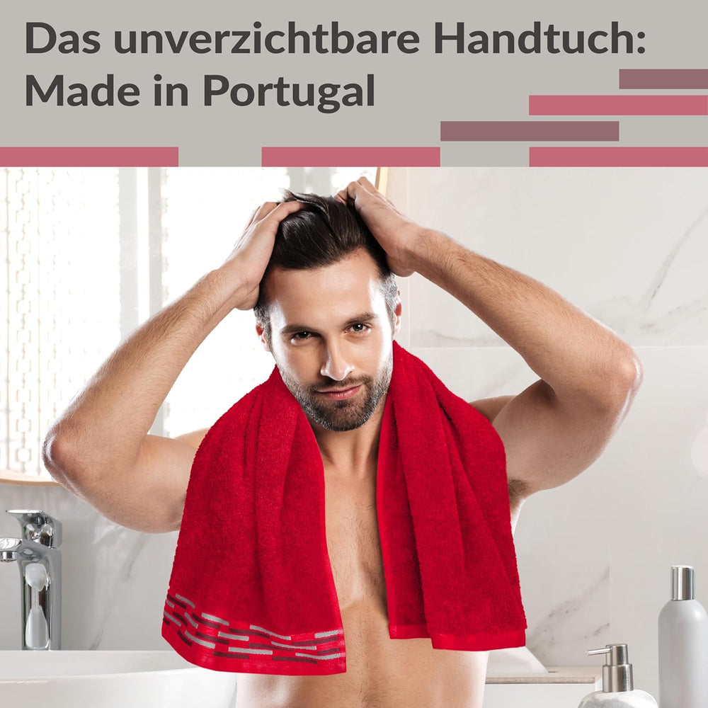Handtuch Set 50x100 cm, Lugano 2er Frotteetücher Rot - Scharlach