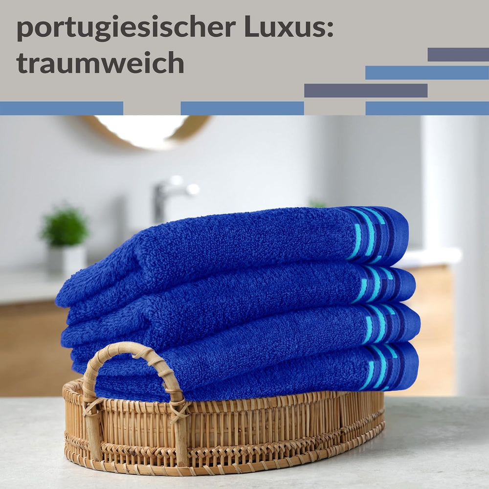 Gäste Handtuchset 30x50 cm Blau - Königs, Lugano 4 Stück kleine Handtücher
