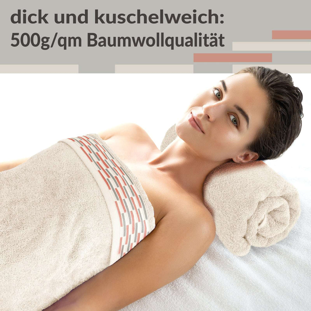 Duschtuch 2er Set 70x140 cm Natur, Lugano Badetücher