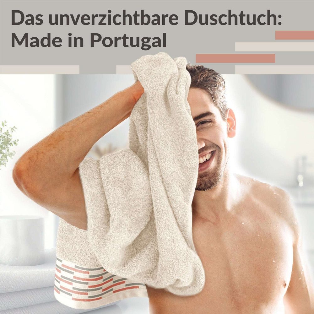 Duschtuch 2er Set 70x140 cm Natur, Lugano Badetücher