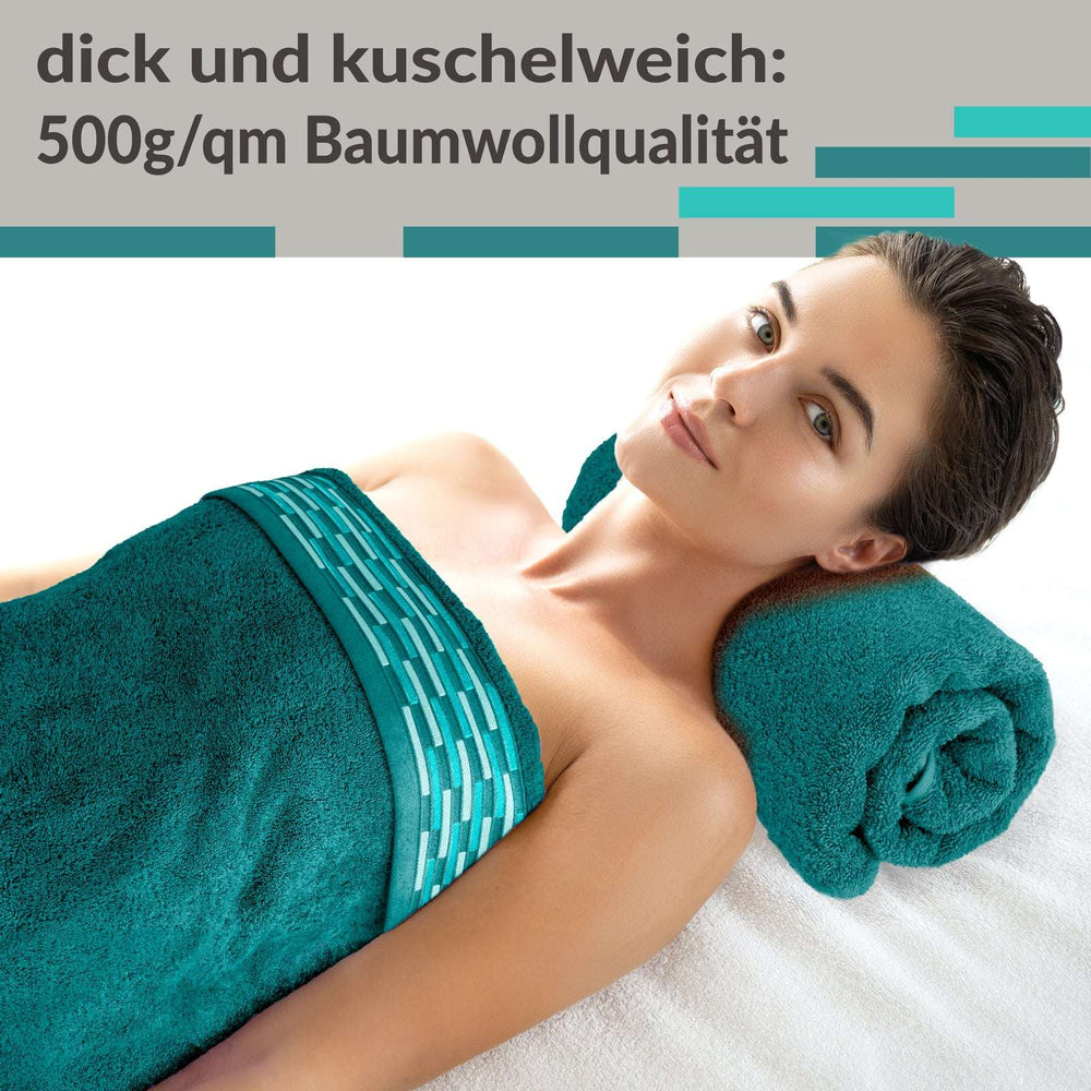 Duschtuch 2er Set 70x140 cm Grün - Opal, Lugano Badetücher