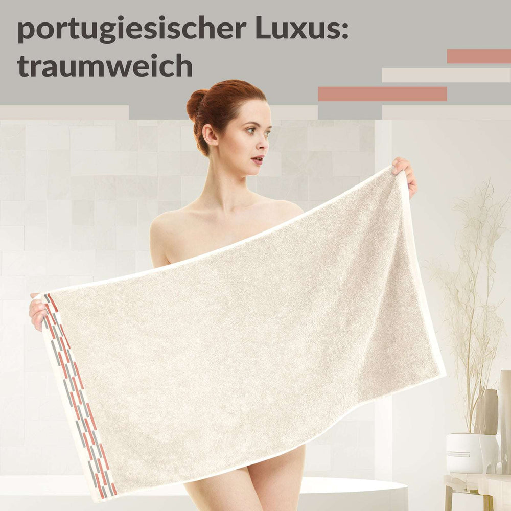 Handtuch Set 50x100 cm, Lugano 2er Frotteetücher Natur