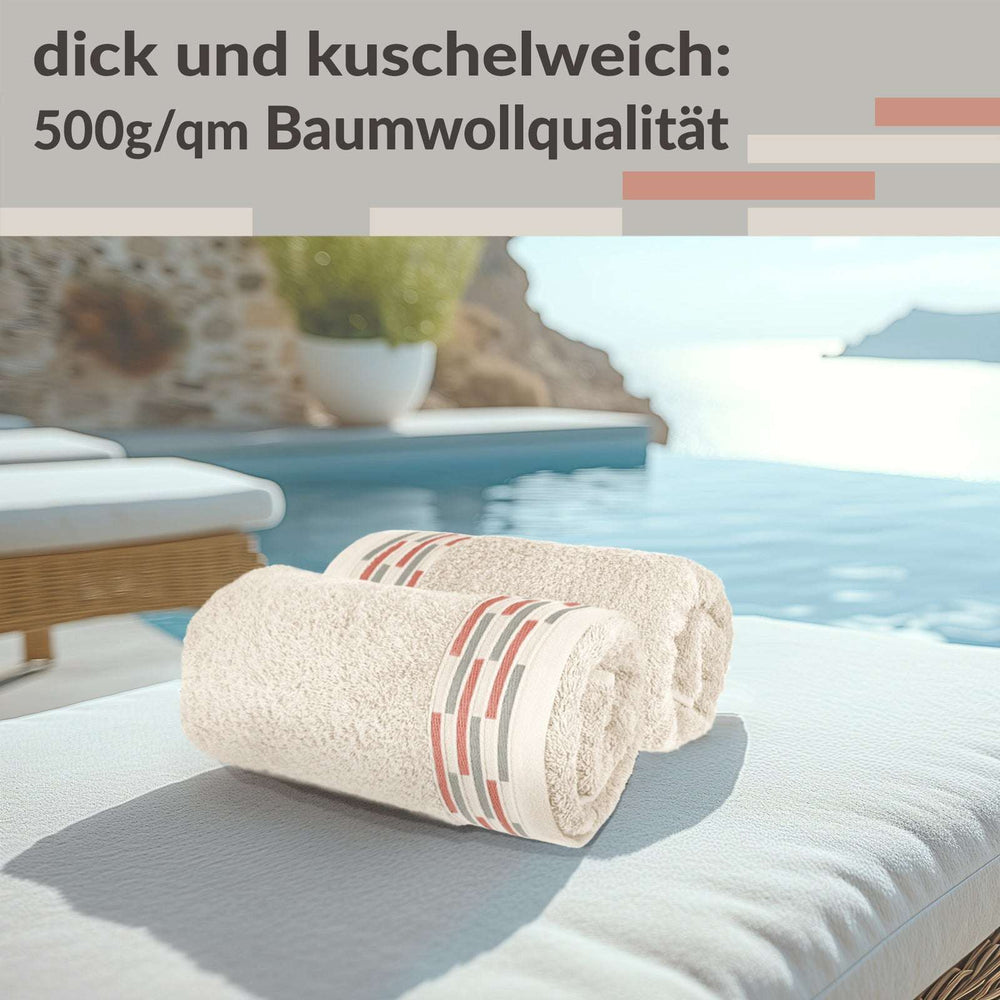 Handtuch Set 50x100 cm, Lugano 2er Frotteetücher Natur