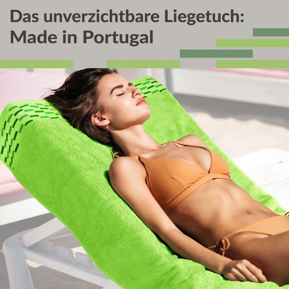 Saunahandtuch groß 100x200 cm, Lugano Saunatuch Grün - Apfel