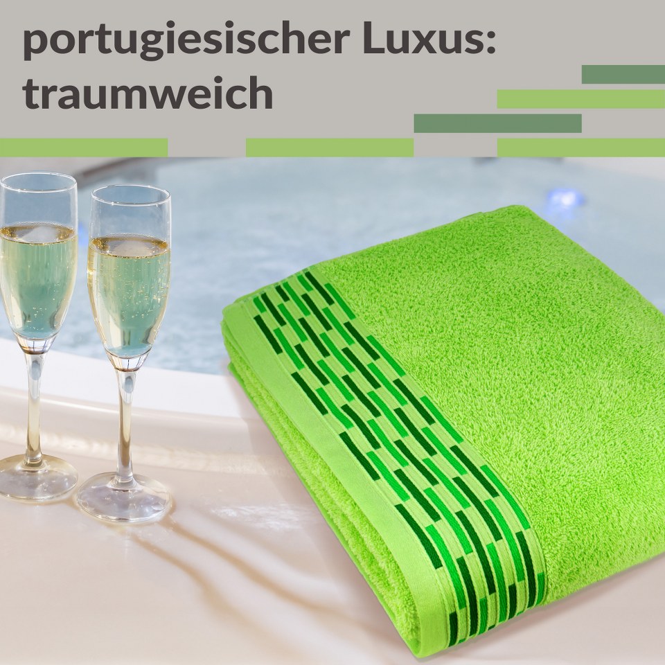 Saunahandtuch groß 100x200 cm, Lugano Saunatuch Grün - Apfel