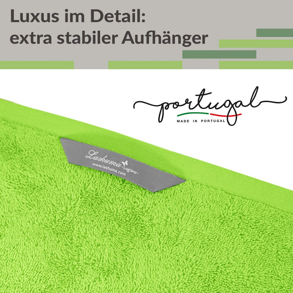 XXL Saunatuch 80x200 cm, Grün - Apfel, Lugano Liegehandtuch für Sauna