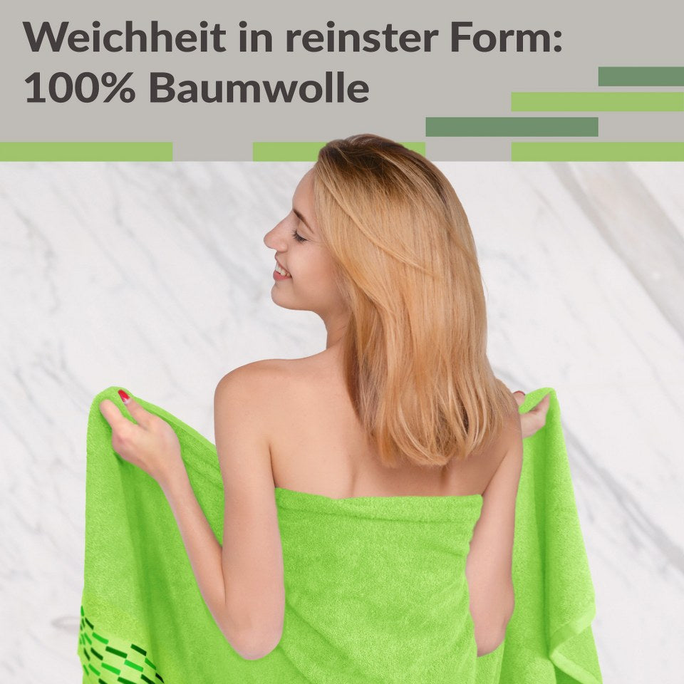 Saunahandtuch groß 100x200 cm, Lugano Saunatuch Grün - Apfel