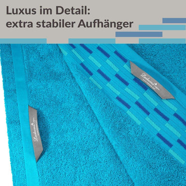 Saunahandtuch groß 100x200 cm, Lugano Saunatuch Blau - Aquamarin
