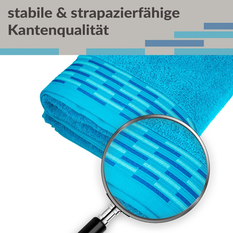 XL Saunahandtuch 80x200 cm superflauschig Blau - Aquamarin
