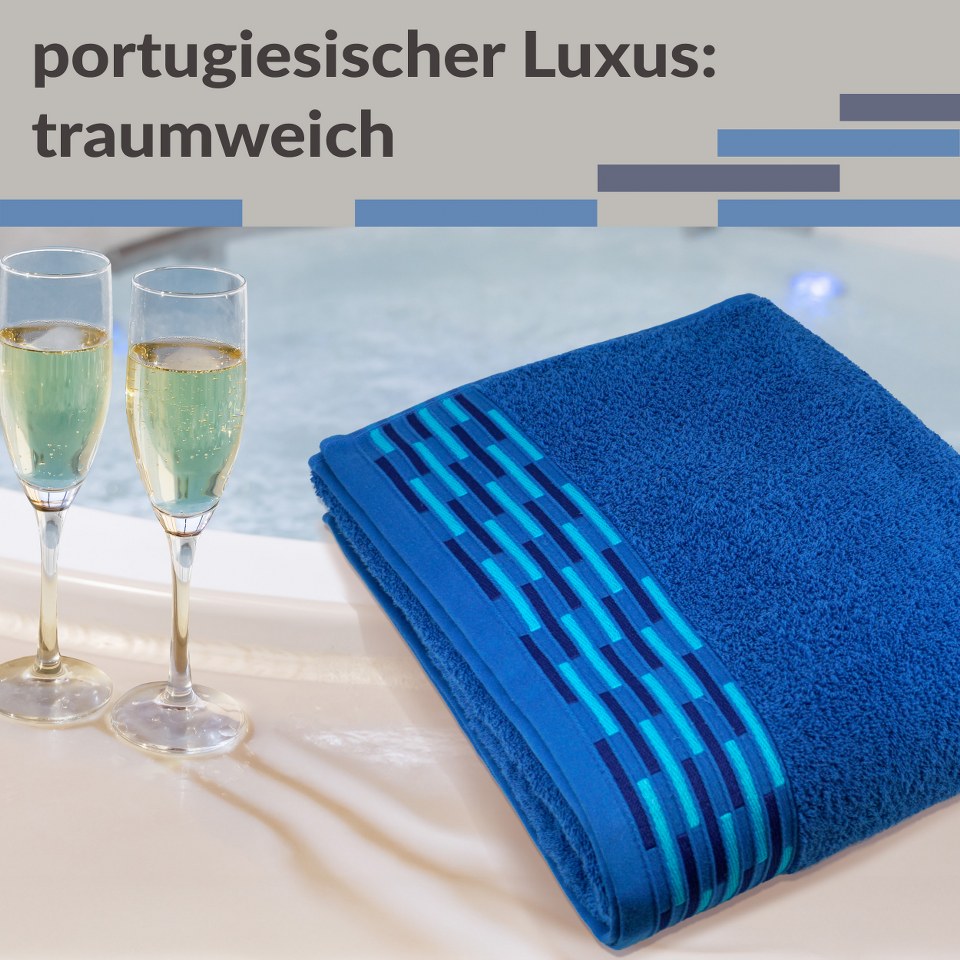 XL Saunahandtuch 80x200 cm superflauschig Blau - Königs