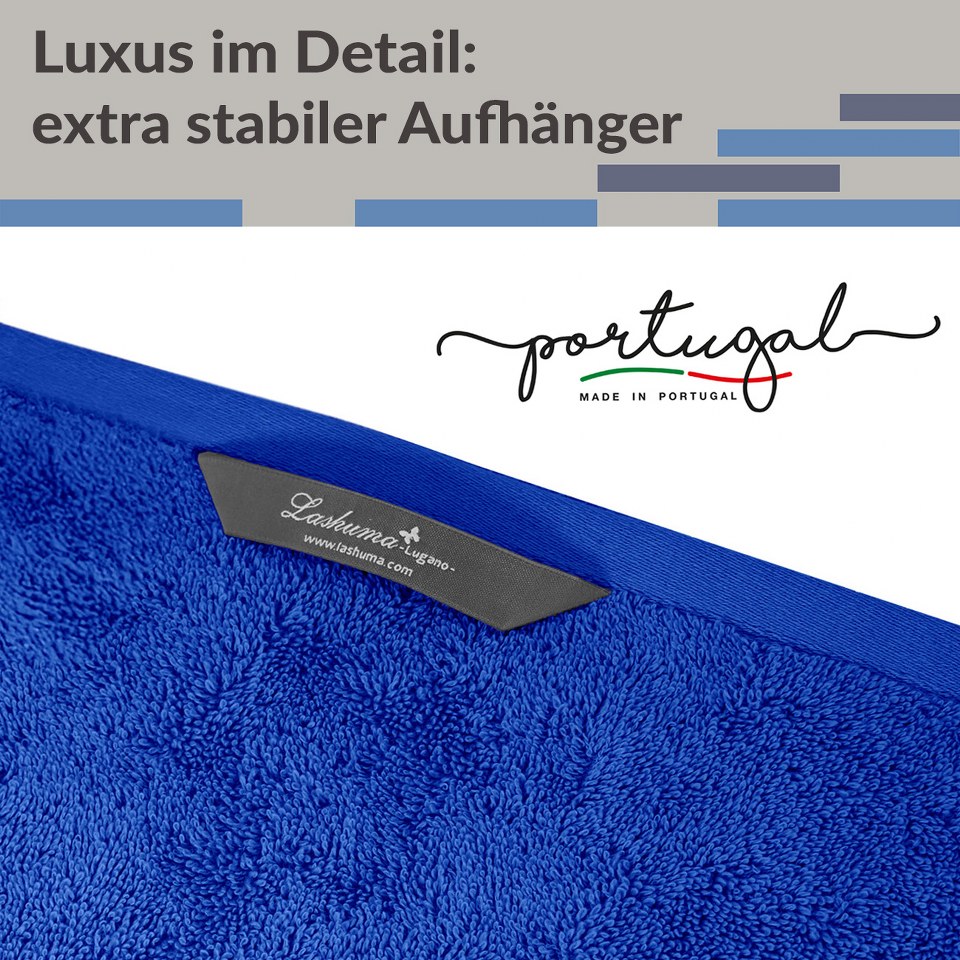XXL Saunatuch 80x200 cm, Blau - Königs, Lugano Liegehandtuch für Sauna