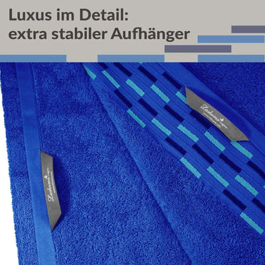 Saunahandtuch groß 100x200 cm, Lugano Saunatuch Blau - Königs
