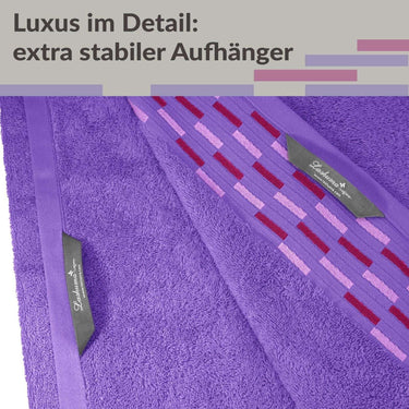 Saunahandtuch groß 100x200 cm, Lugano Saunatuch Lila - Lavendel